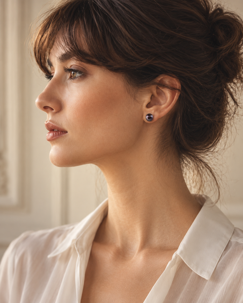 The 11mm Purple Edison Freshwater Pearl Stud Earrings