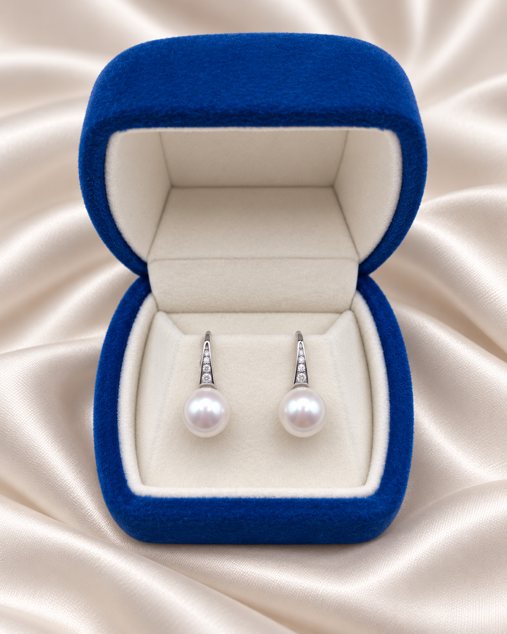 Heel Pearl Drop Earrings — Sterling Silver, 9mm Freshwater Pearl