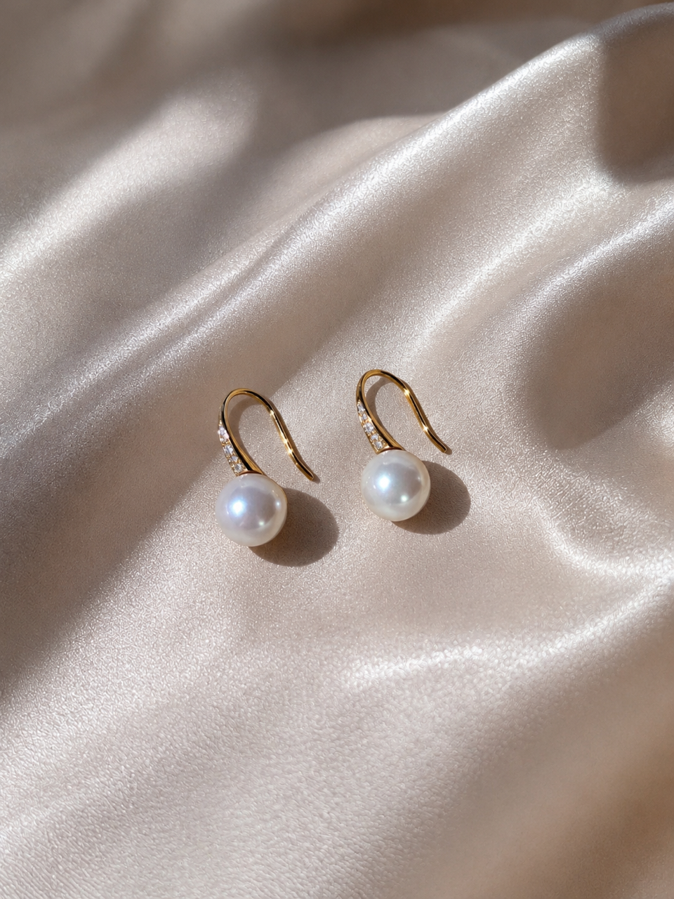 Heel Pearl Drop Earrings — Gold-Plated Sterling Silver, 9mm Freshwater Pearl