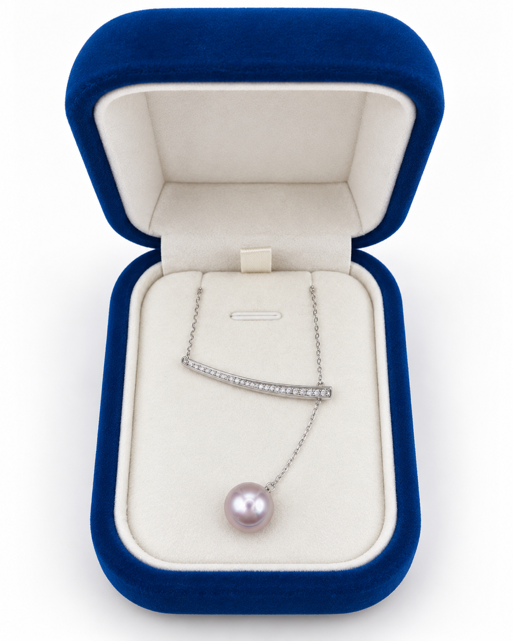 The 12mm Pink Freshwater Pearl Adjustable V-Bar Necklace
