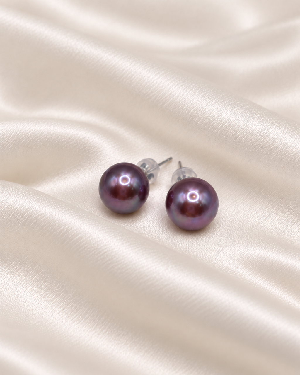 The 11mm Purple Edison Freshwater Pearl Stud Earrings