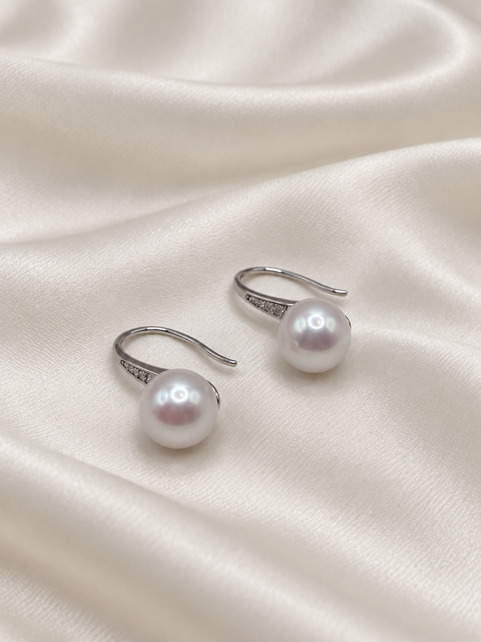 Heel Pearl Drop Earrings — Sterling Silver, 9mm Freshwater Pearl