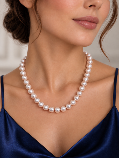 Classic Freshwater Pearl Strand Necklace — 9–11mm