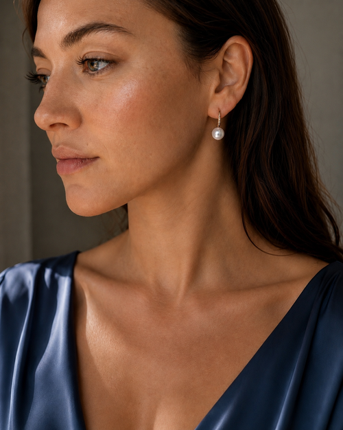 Heel Pearl Drop Earrings — Gold-Plated Sterling Silver, 9mm Freshwater Pearl